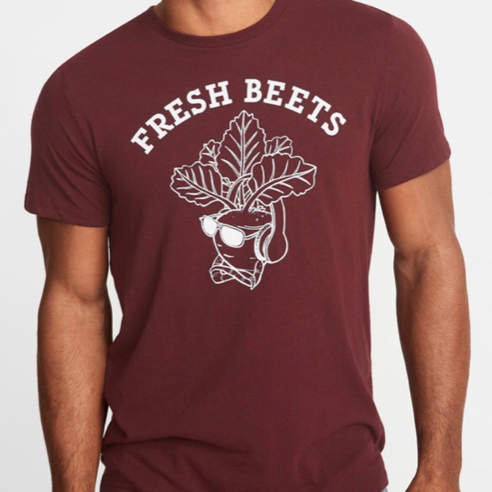Old Navy Maroon Fresh Beets Mens Shirt
